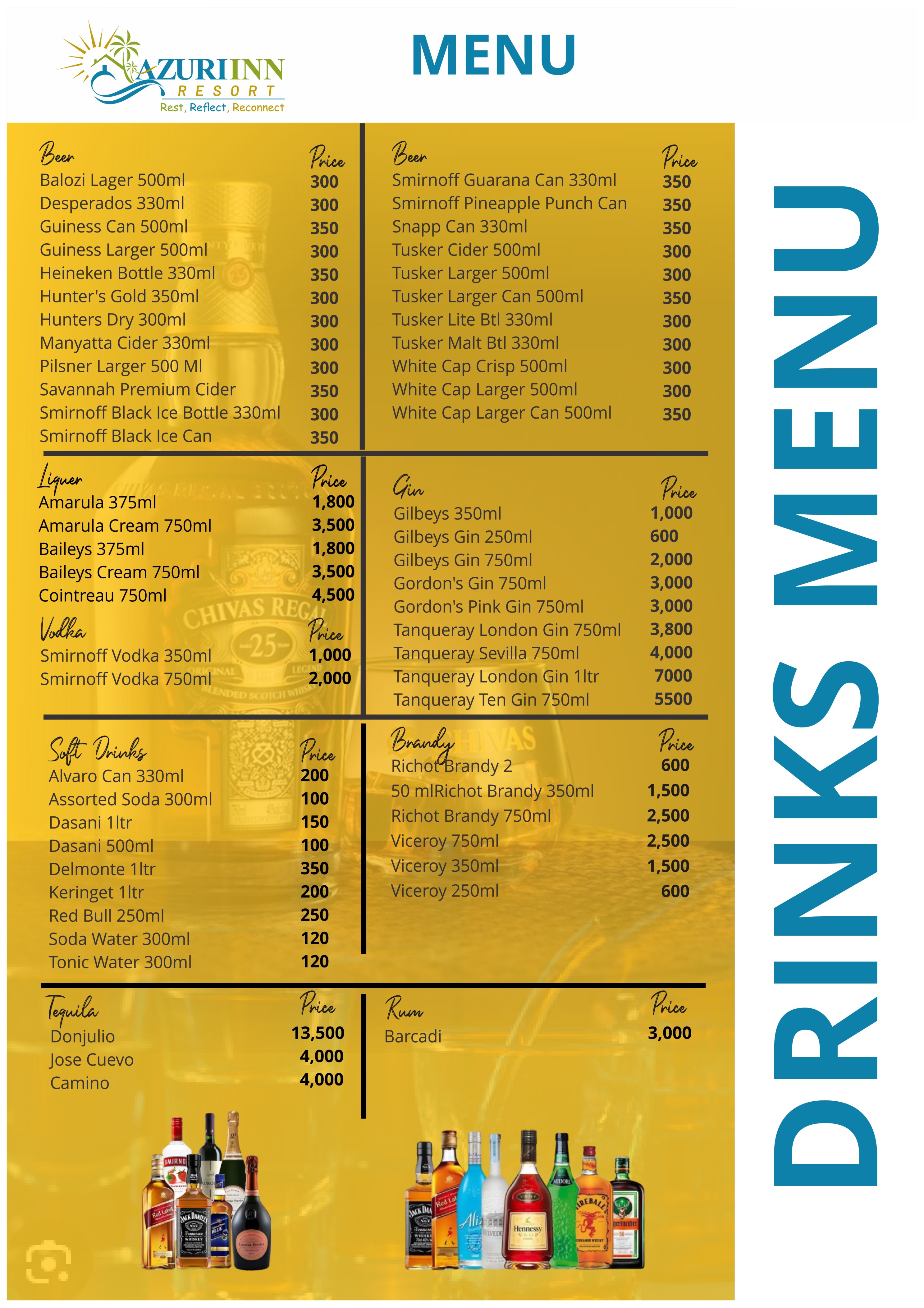 Drinks Menu Page 1